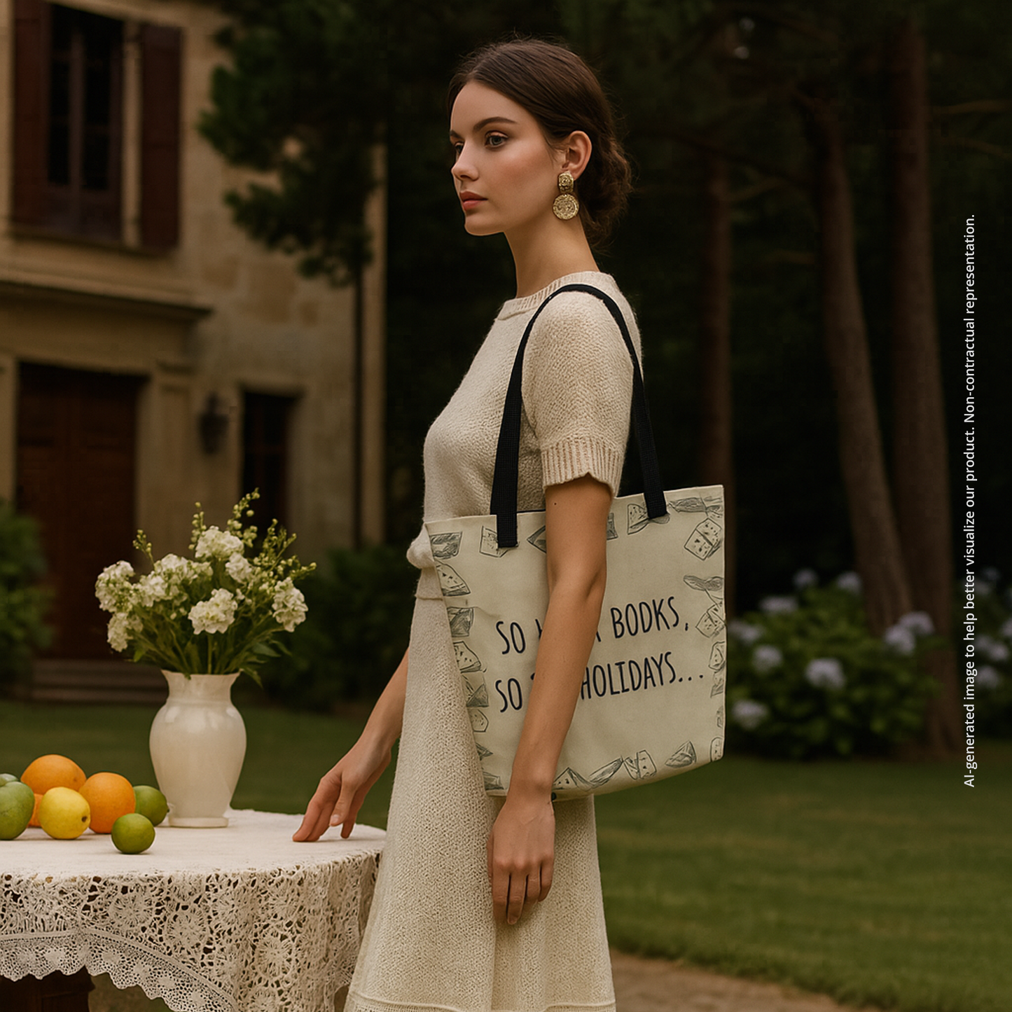 Tote bag avec poche intérieure - So many books