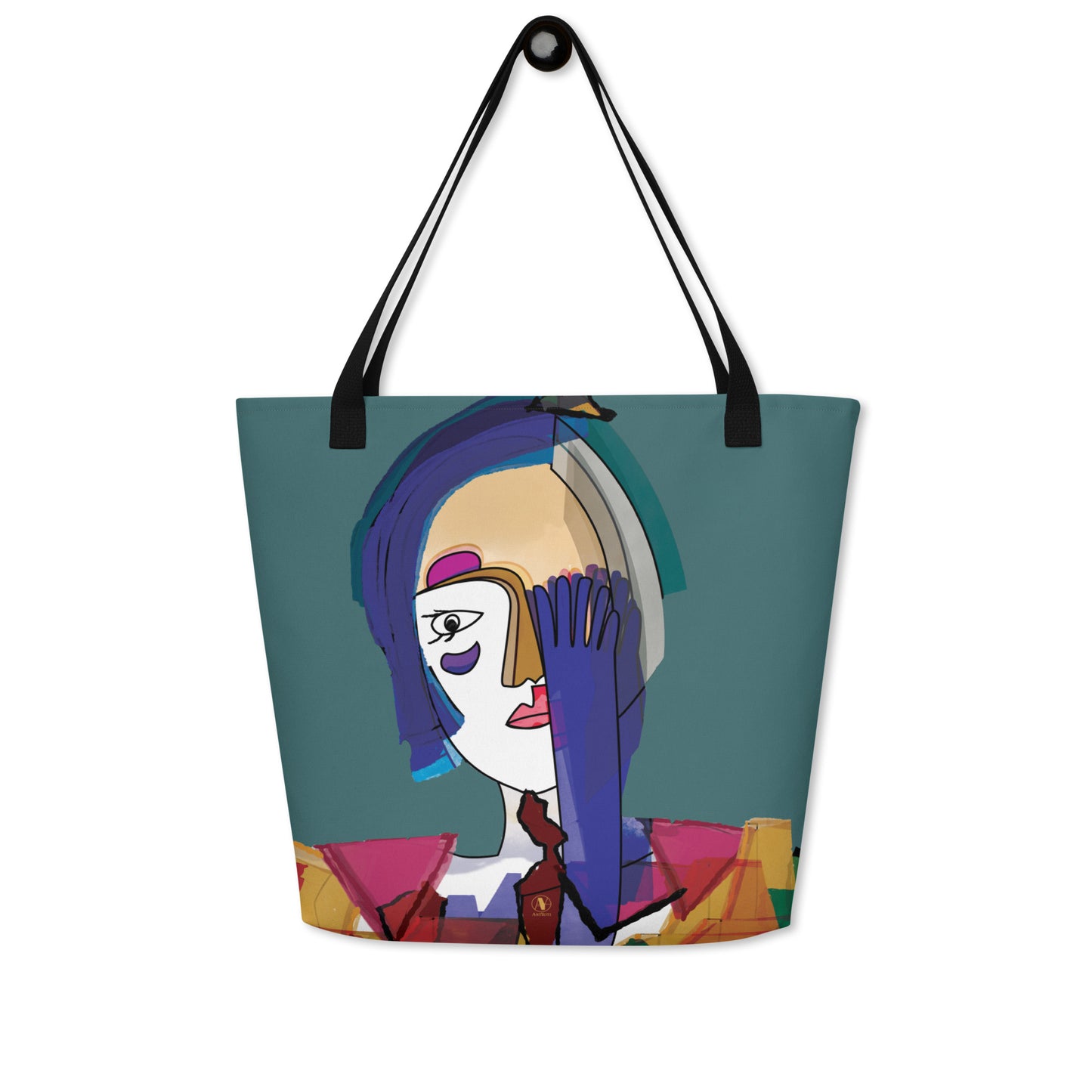 Tote bag avec poche intérieure - La dame au gant bleu - Artyoti