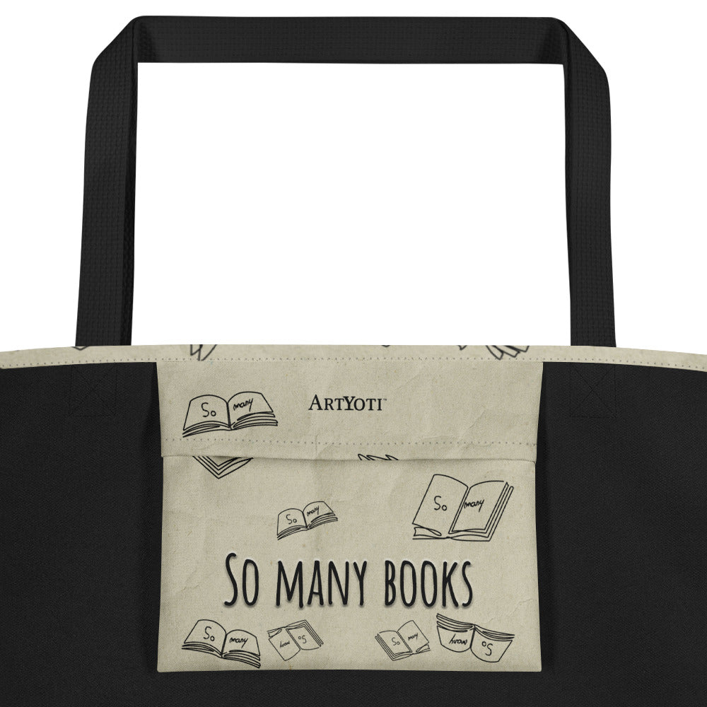 Tote bag avec poche intérieure - So many books