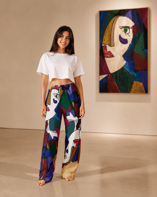 Women's Pyjama Pants - The Lady with the Blue Glove