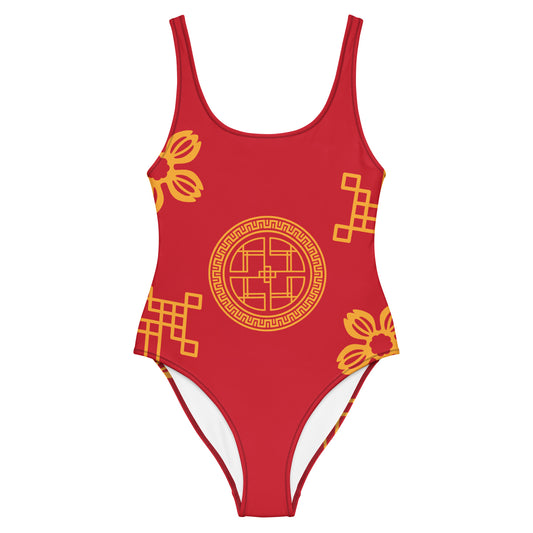 Maillot de Bain 1 Pièce chinois rouge et or - Artyoti 