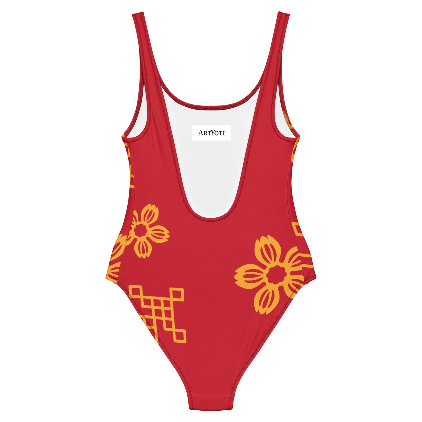 Maillot de Bain 1 Pièce chinois rouge et or - Artyoti 