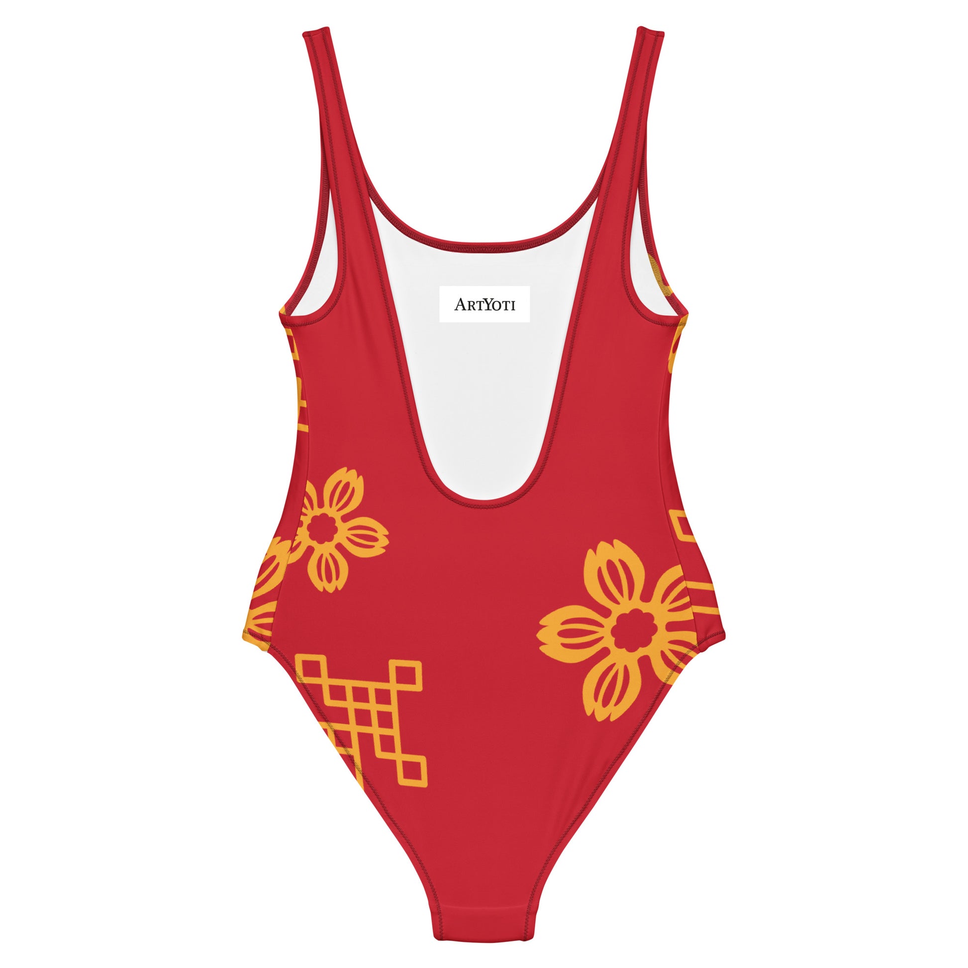 Maillot de Bain 1 Pièce chinois rouge et or - Artyoti 