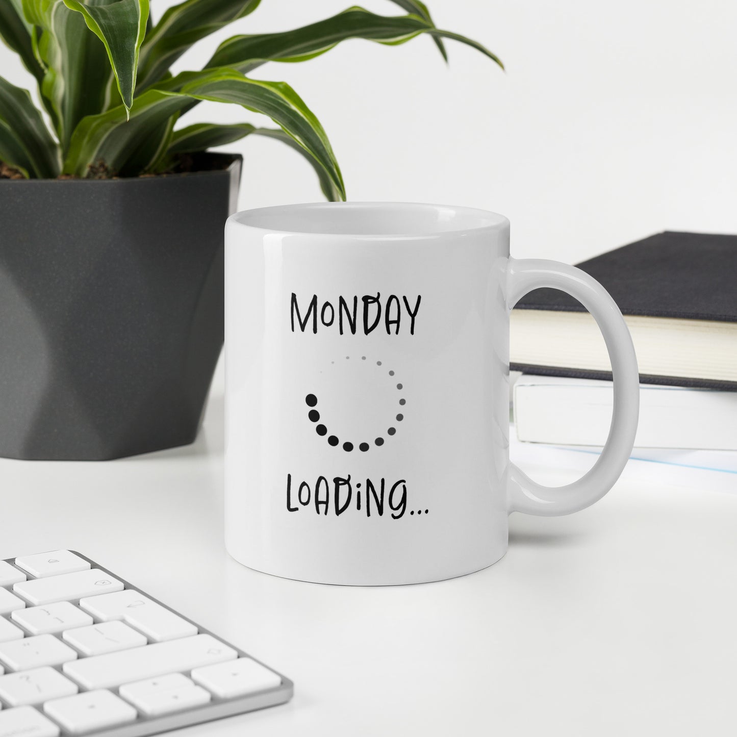 Mug Blanc Brillant - Monday loading - Artyoti 