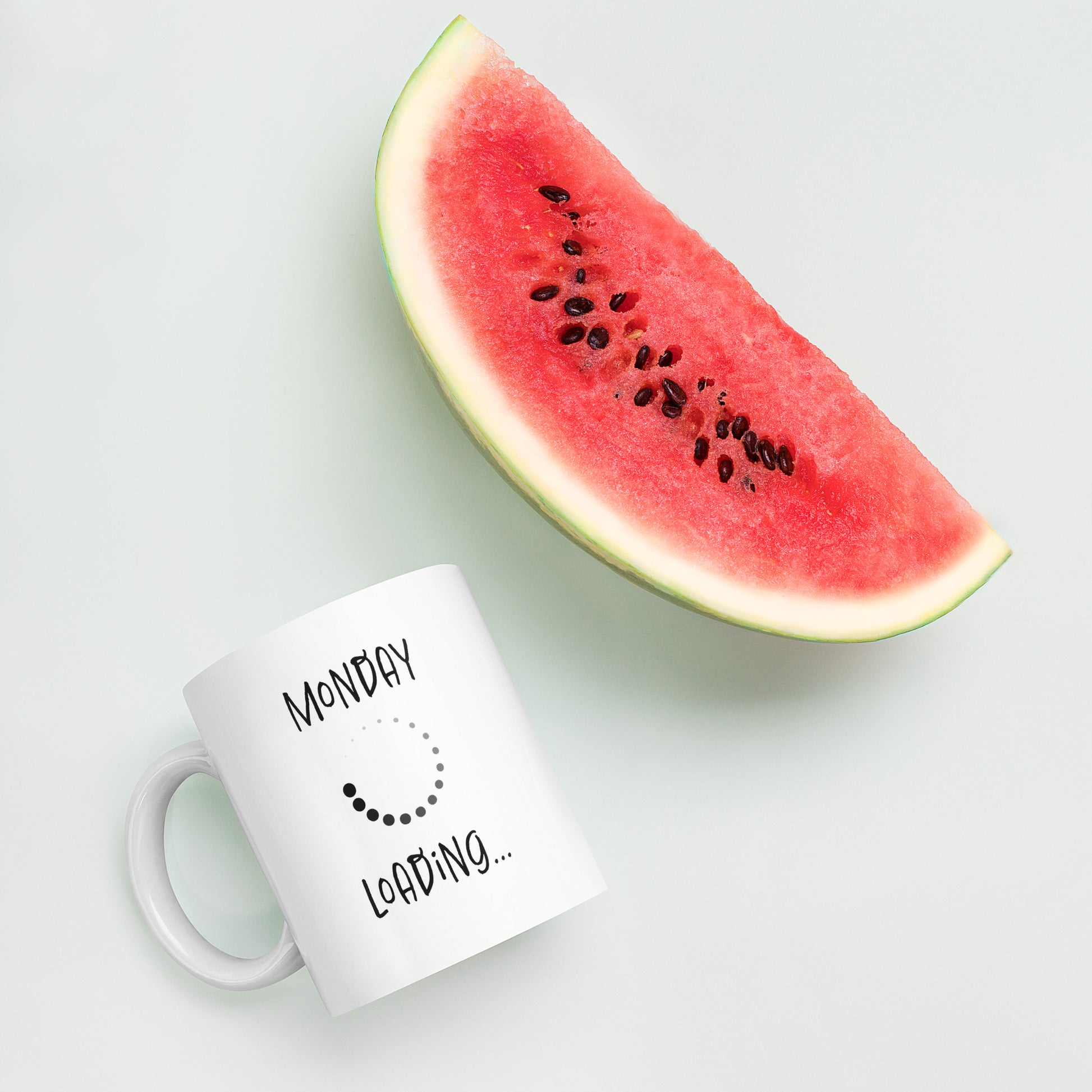 Mug Blanc Brillant - Monday loading - Artyoti 