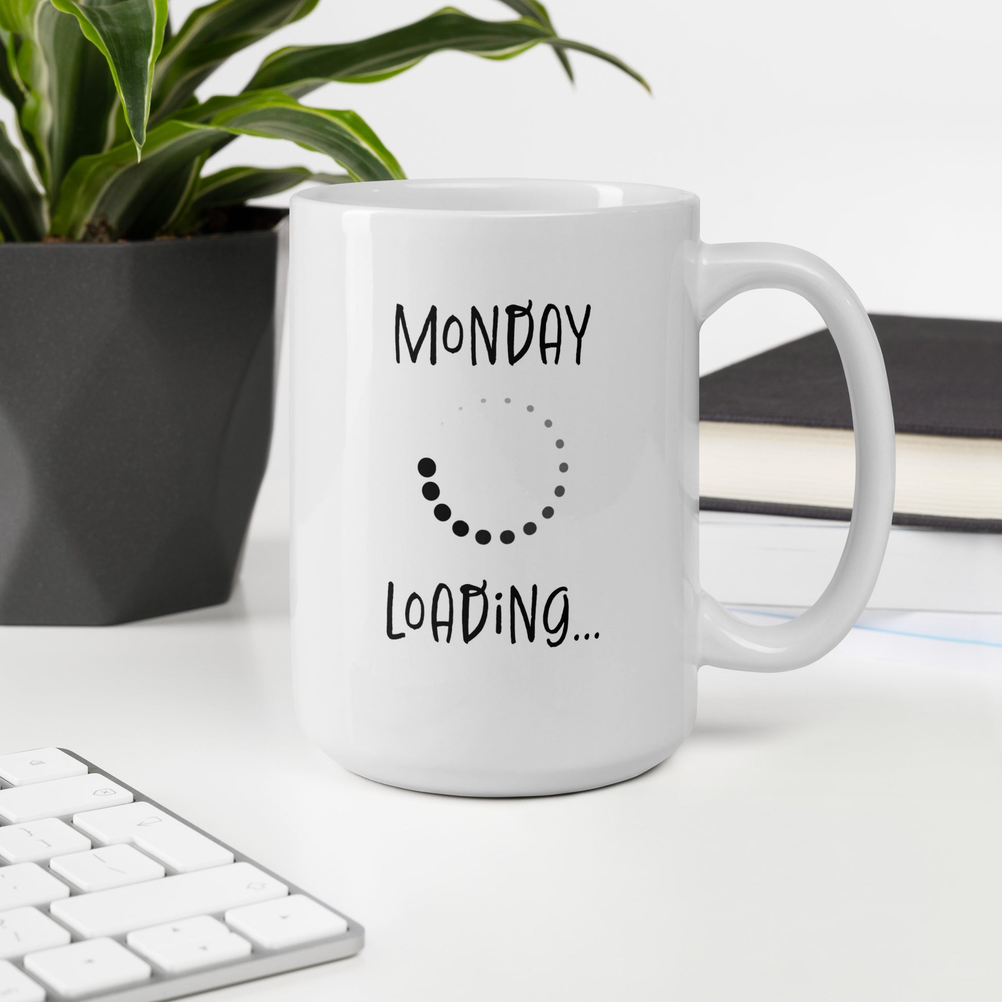 Mug Blanc Brillant - Monday loading - Artyoti 
