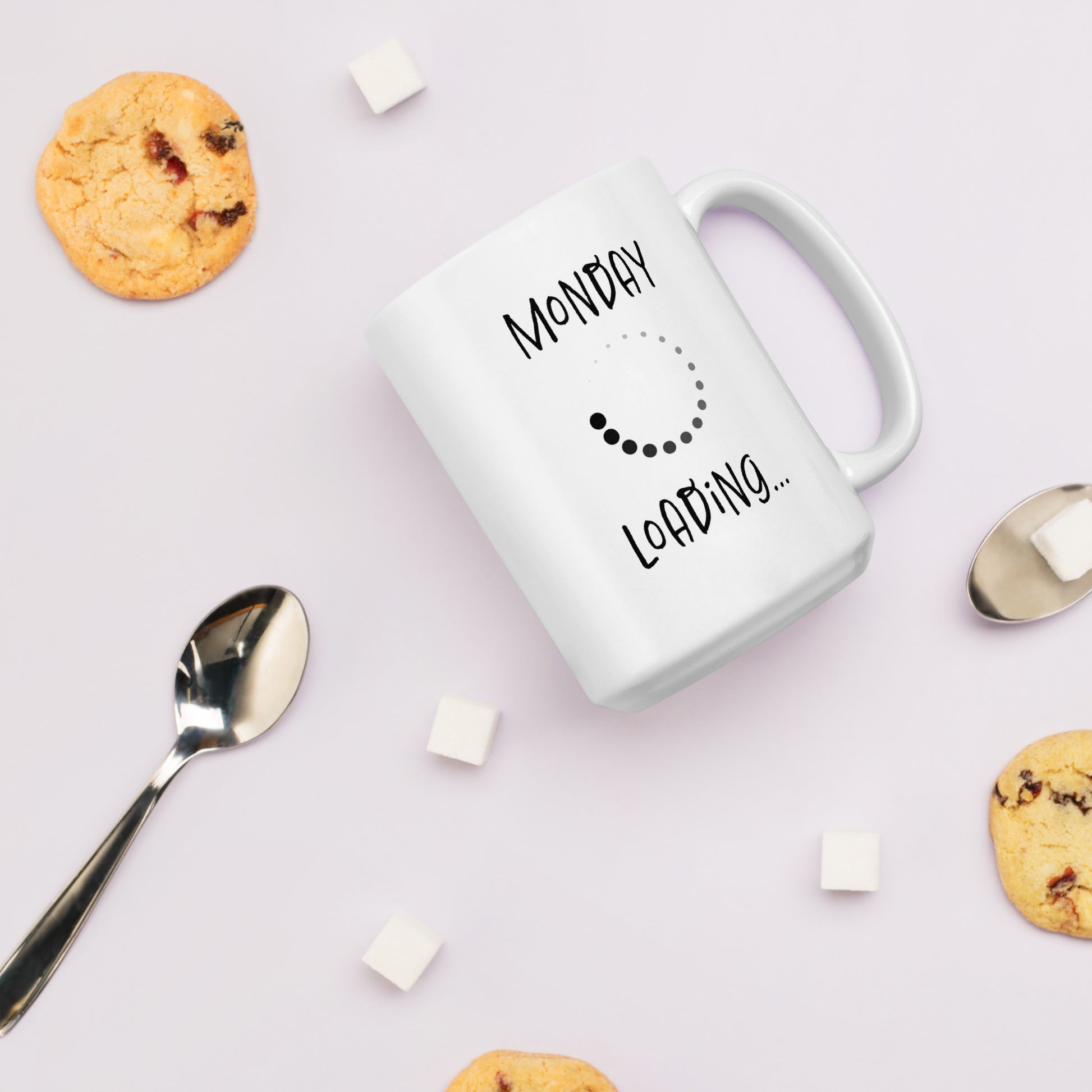 Mug Blanc Brillant - Monday loading - Artyoti 