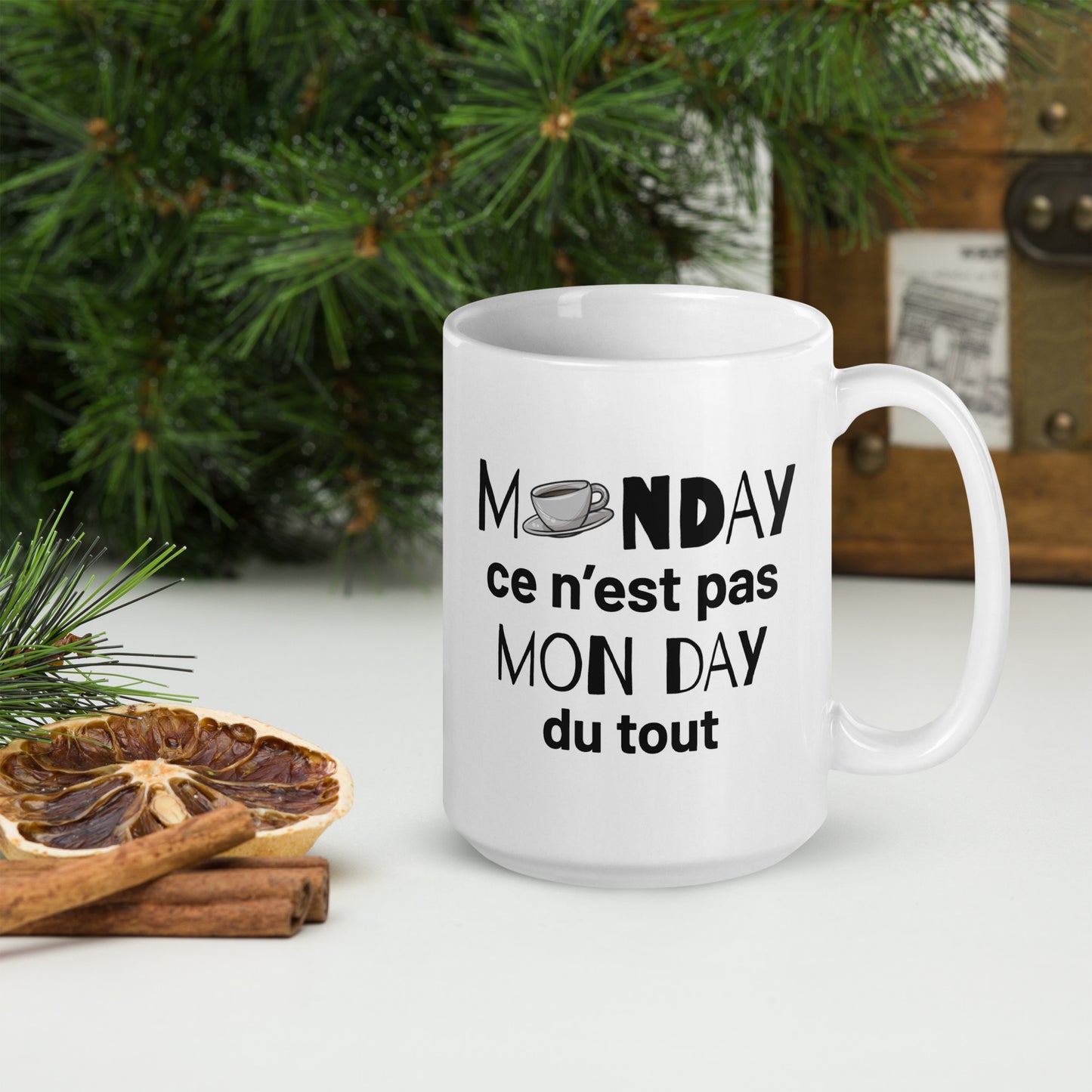 Mug Blanc Brillant - Monday n'est pas mon day du tout - Artyoti 