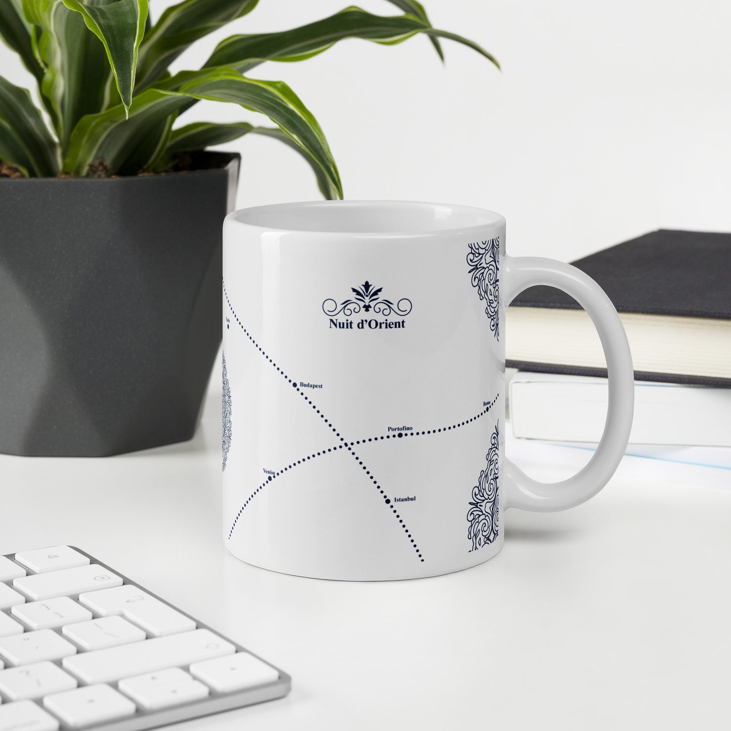 Mug Blanc Brillant - Nuit d'Orient - Artyoti 