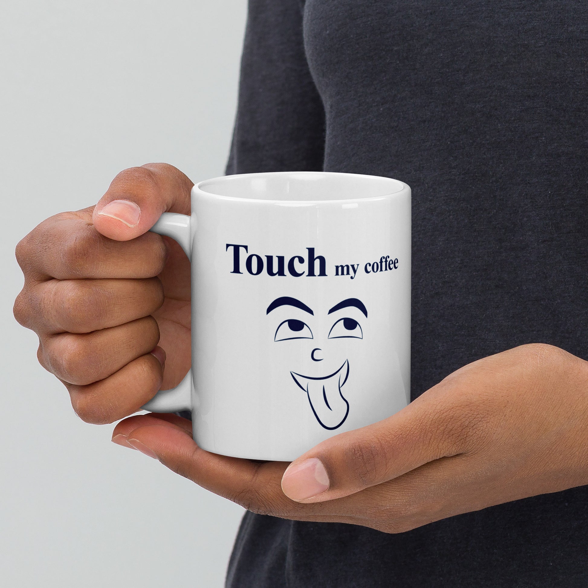 Mug Blanc Brillant - don't touch my coffee - Artyoti 