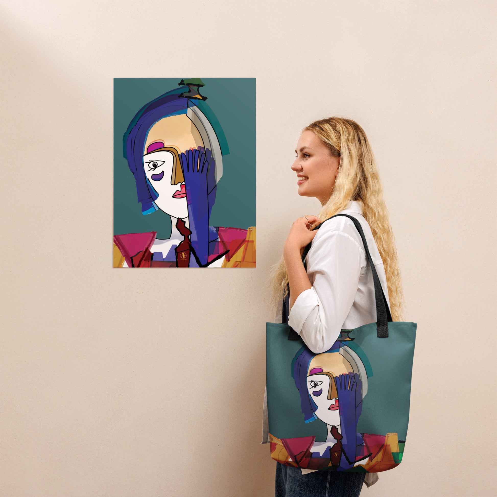 Tote bag - La dame au gant bleu - Artyoti 