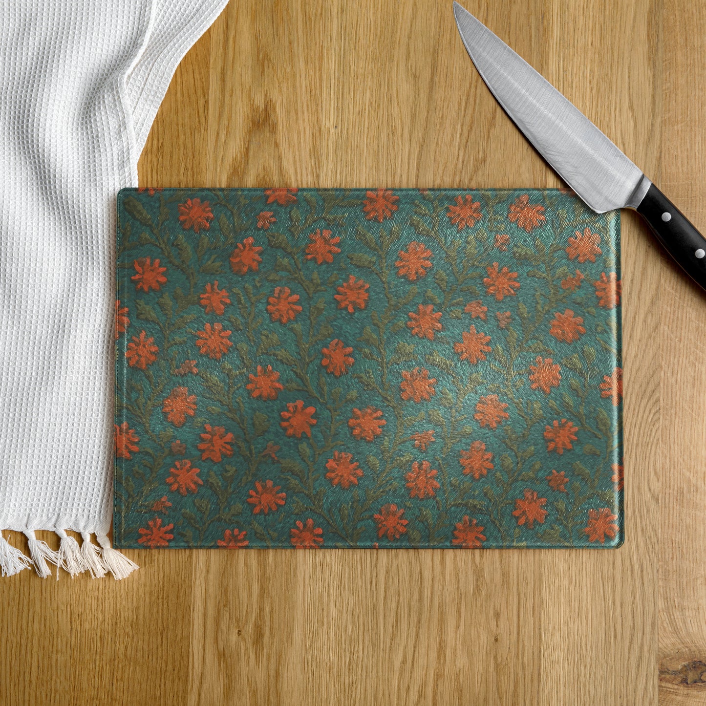 Glass Cutting Board - Celadon Garden