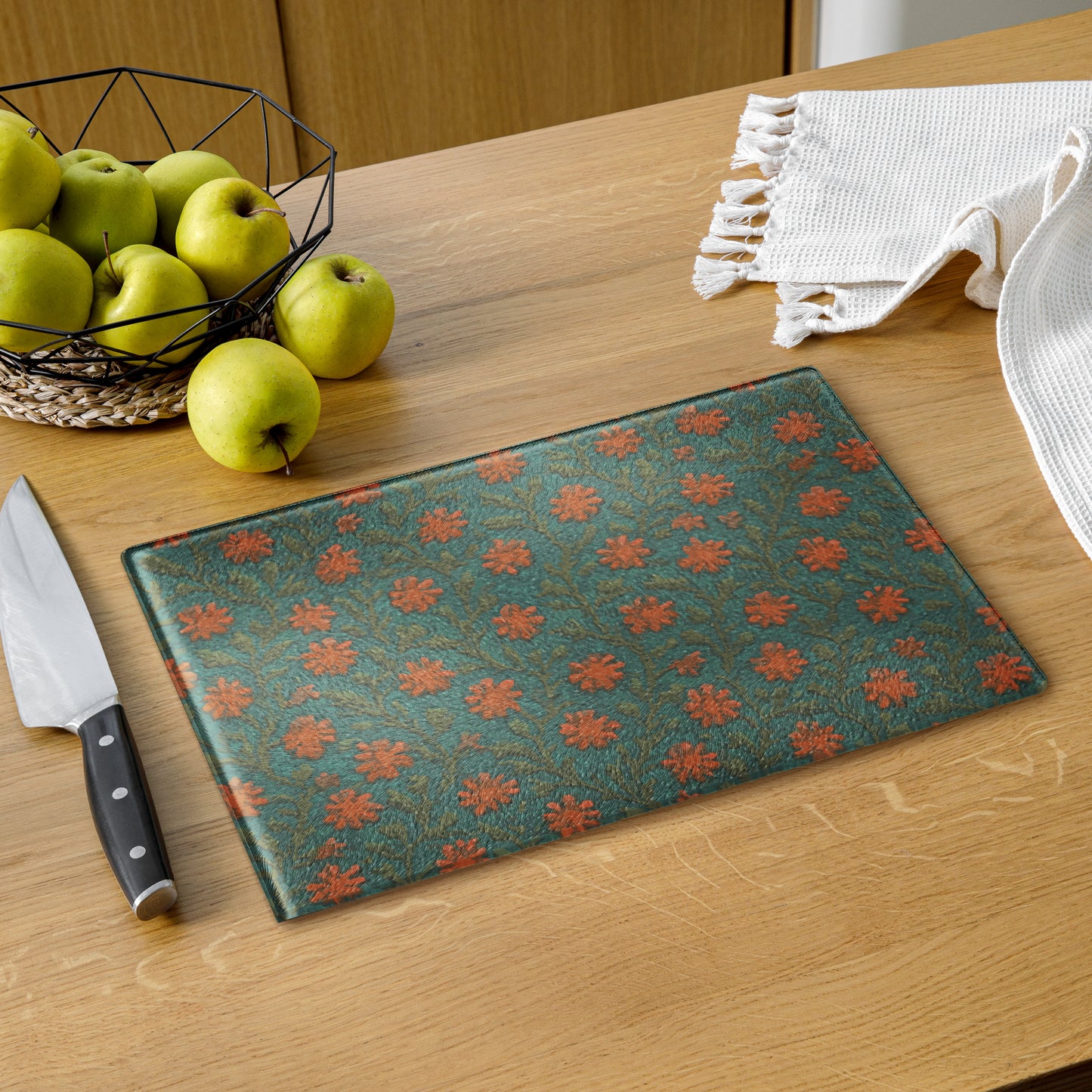 Glass Cutting Board - Celadon Garden